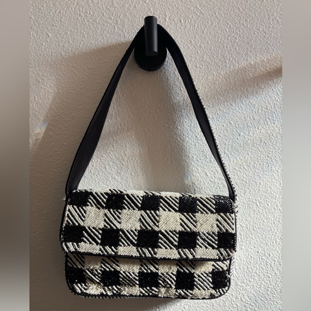 Stylish Black and White beaded bag